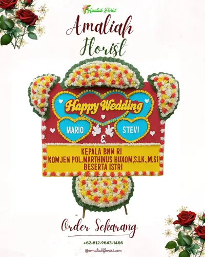 Karangan Papan Bunga Pernikahan di Cikarawang